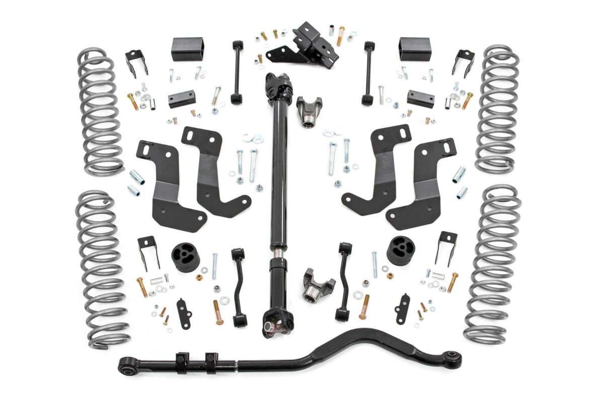 Jeep Wrangler Unlimited Suspension Lift Kit - Rough Country - 3.5 Inch Lift + C/A Drop - 2024+